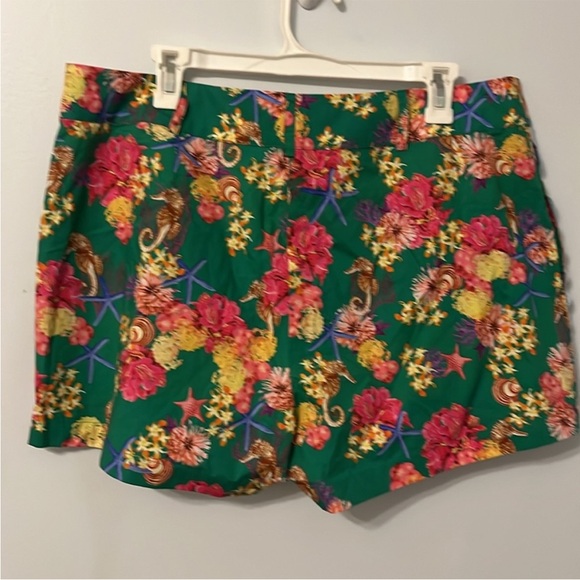 NWT Women's Hale Bob Momoko Shorts Green Floral High Waisted Shorts Size XL - Picture 3 of 7